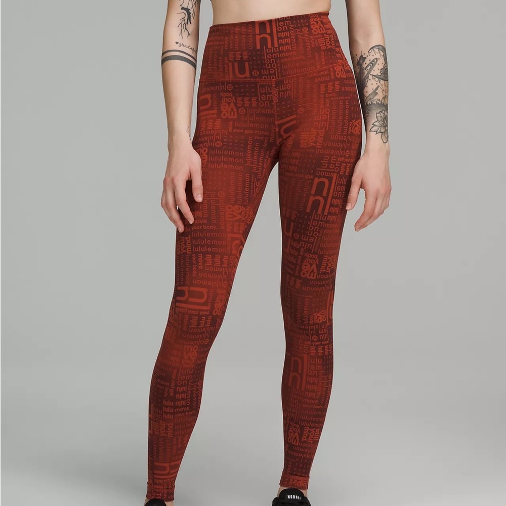 Graphic Print Lululemon Wunder Under High Rise Tights 25”